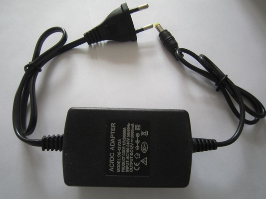 Adaptateur de courant AC/DC de bureau 24W 24V 1A 12V 2A avec tension de sortie noire 24VDC