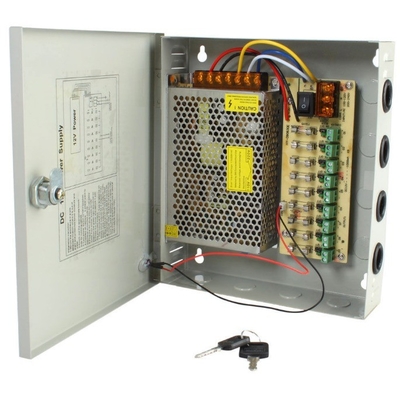 Type de sortie Boîte d'alimentation à courant continu à distribution 12V à port unique 9 5 ampères pour caméras de surveillance