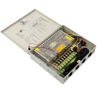 Boîte d'alimentation compacte 12v 10a 9 canaux pour caméra de vidéosurveillance fréquence de sortie 50/60Hz