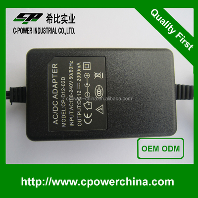 Adaptateur d'alimentation en courant continu de 12 V 2 A 24 W pour la caméra de sécurité de Bunker Hill Installation facile