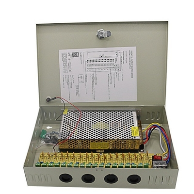C-Power 2KG Fuseau PTC 18CH Caméra de sécurité Boîte d'alimentation DC 12V 20A pour le DVR CCTV