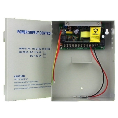 Énergie de contrôle d'accès à la porte 100-240v AC 12v DC 5A avec interface de batterie de secours