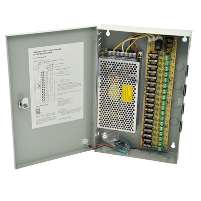 12v dc Sortie CCTV DVR 18 ports Canaux de caméra de sécurité Commutateur Boîte d'alimentation 12V 15A Distribution