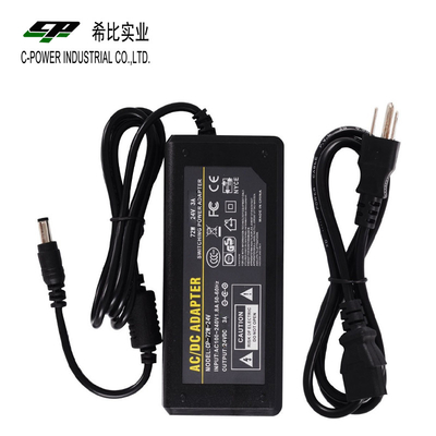 Efficacité 88% 24VDC 72W 24V 3A AC DC alimentation de bureau pour votre satisfaction