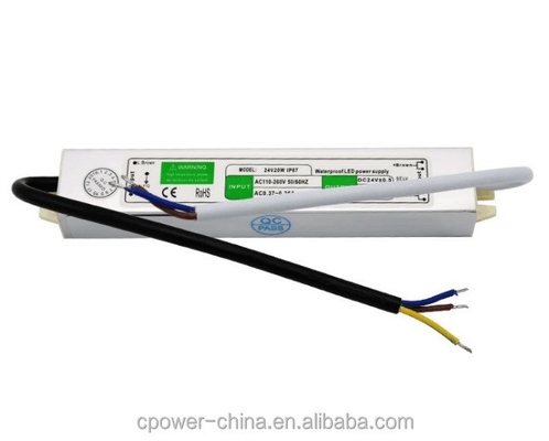 Adaptateur de transformateur de conduite d'alimentation LED de 20 W pour bande LED IP67 étanche à l'eau 12V 24V