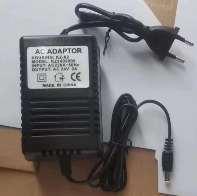 Transformateur de puissance électrique linéaire à phase unique AC à AC 24V 2A avec prise CC 5.5*2.1
