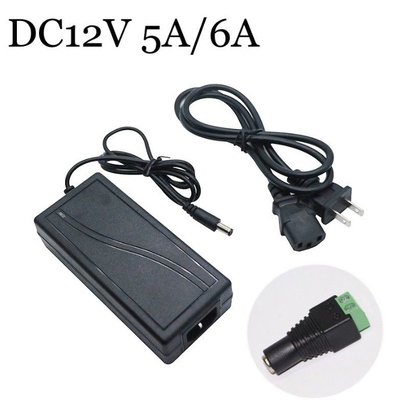 12V 5A 60W 100-240V d'entrée AC DC alimentation de bureau pour les caméras de vidéosurveillance LED électronique