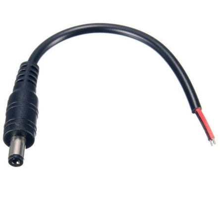 5.5 * 2.1 mm Connecteur de prise de courant en courant continu mâle Dépouillé de l'extrémité féminine du câble de câble de télévision 12V