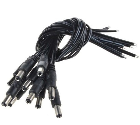 12V DC Power Pigtail mâle 5.5 * 2.1mm câble fil de prise pour caméra de vidéosurveillance en noir