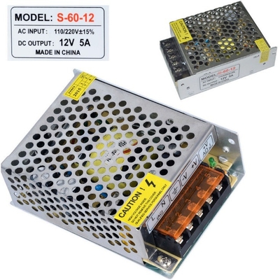 Type de sortie unique AC110V/220V DC 5V 12A 12V 5A 24V 3A alimentation avec une efficacité de 88%