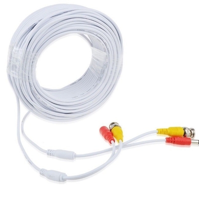 DVR CCTV surveillance fil blanc câble électrique vidéo BNC avec connecteur coaxial BNC mâle