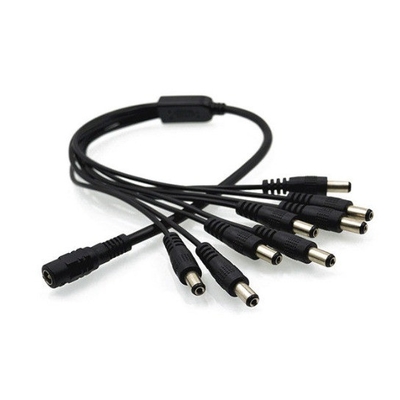 Cable d'adaptateur de puissance de séparateur de courant continu de la femme à l'homme 5.5x2.1 mm pour caméra de vidéosurveillance