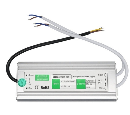 C-Power argent résistant à l'eau DC 12V 8,3A 10W 30W 50W 100W 120W 200W 300W IP67 alimentation