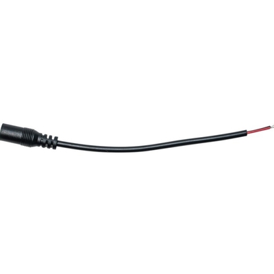 Cable à queue de poule noire à baril en courant continu avec connecteur jack mâle femelle de 2,1 mm x 5,5 mm