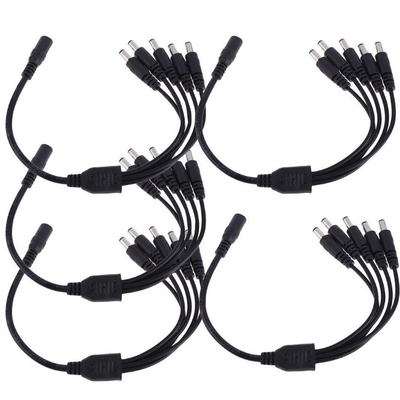 4 Pack 5 Way Channel DC Power Splitter Cable pour les caméras de sécurité CCTV Certificat CE