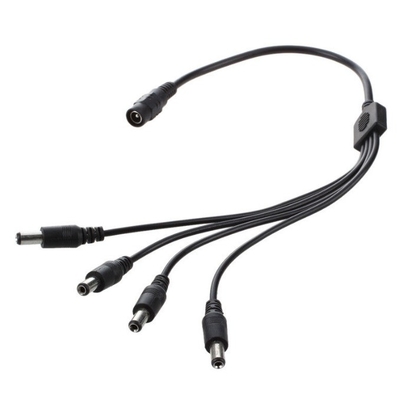 4 Pack 5 Way Channel DC Power Splitter Cable pour les caméras de sécurité CCTV Certificat CE