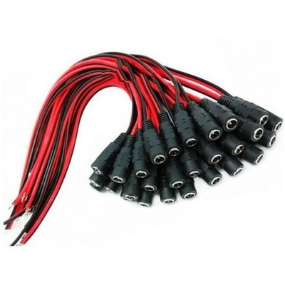 5.5x2.1mm queue de cochon mâle femelle câble CC pour caméra de vidéosurveillance LED 12V conducteur de cuivre