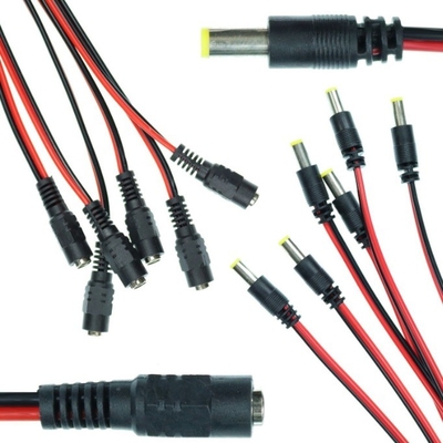 5.5x2.1mm queue de cochon mâle femelle câble CC pour caméra de vidéosurveillance LED 12V conducteur de cuivre
