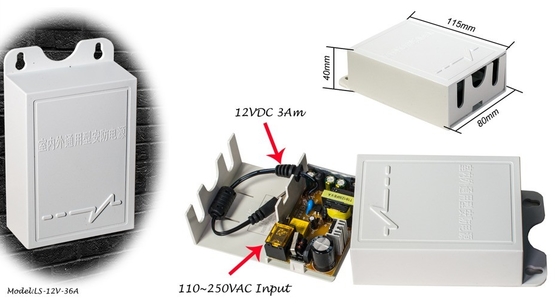 AC100-240V Voltage d'entrée Adaptateur d'alimentation imperméable à l'eau pour CCTV Type de sortie C-Power Single