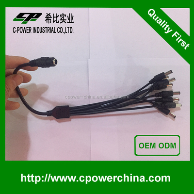 Énergie 5.5*2.1 Connecteur CC avec câble à fil ouvert et jaquette en PVC multi-noyau