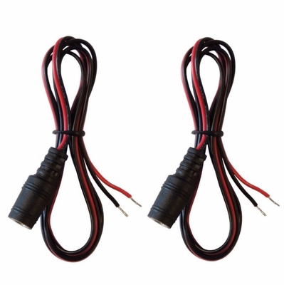 Noyau de cuivre 2.1 mm x 5.5 mm DC Jack féminin pour ouvrir l'adaptateur de fil nu pour la tension 12V/9V