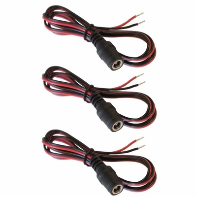 Noyau de cuivre 2.1 mm x 5.5 mm DC Jack féminin pour ouvrir l'adaptateur de fil nu pour la tension 12V/9V