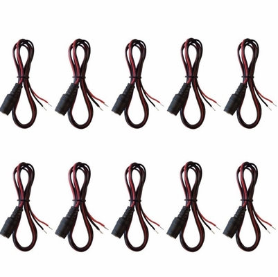 Noyau de cuivre 2.1 mm x 5.5 mm DC Jack féminin pour ouvrir l'adaptateur de fil nu pour la tension 12V/9V