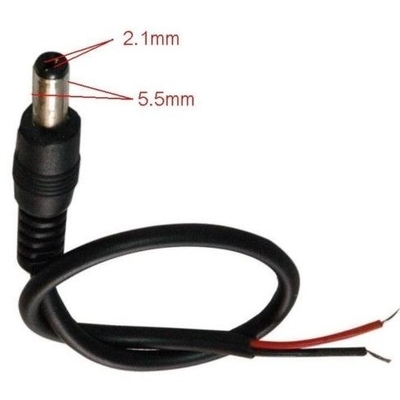 30 cm Conducteur en cuivre DC Power Male Plug Pigtail Cable pour la surveillance des télécommunications