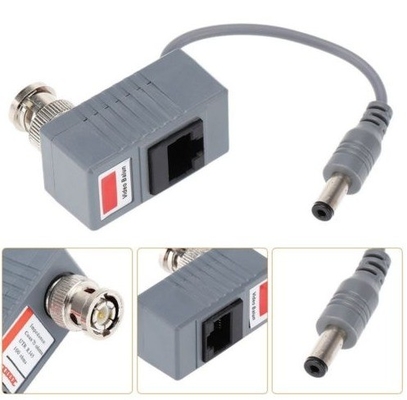 Transmetteur à connecteur passif pour caméra CCTV Coax BNC Video Balun HD et Power Black