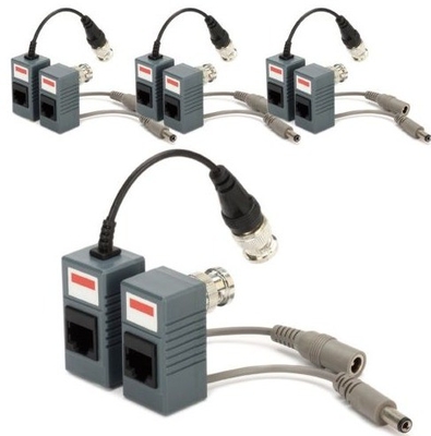 Transmetteur à connecteur passif pour caméra CCTV Coax BNC Video Balun HD et Power Black
