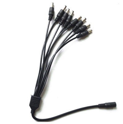 12v dc 8 canaux câble d'alimentation séparateur 1 femme à 8 hommes noir CCTV système de sécurité