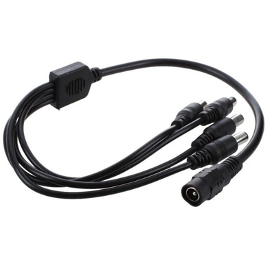 Adaptateur d'alimentation certifié CE 4 voies câble séparateur d'alimentation en courant continu pour caméra de sécurité CCTV