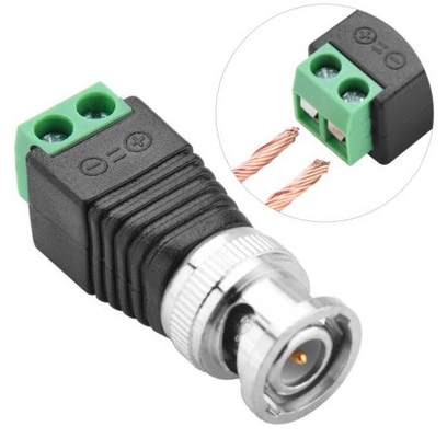 CAT5 à BNC Vidéo coaxial Balun 2.1 mm Masculin DC Connecteur de puissance Kit AF comme accessoires de vidéosurveillance