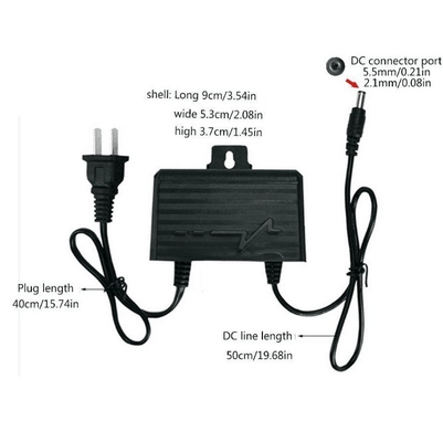AC 100-240v 50-60hz Entrée Black Shell 12v2a Adaptateur d'alimentation pour les applications extérieures