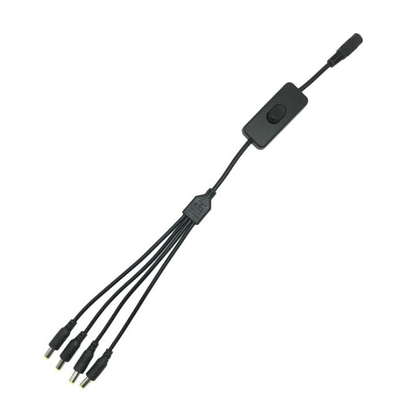 Conducteur de cuivre basse tension 2.1 * 5,5 mm caméra de sécurité CCTV câble de séparateur d'alimentation avec commutateur