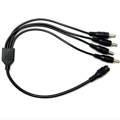 Conducteur de cuivre basse tension 2.1 * 5,5 mm caméra de sécurité CCTV câble de séparateur d'alimentation avec commutateur
