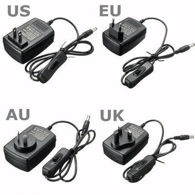 Très pratique 100-240V entrée CA 12VDC 2A 24W 12V 3A 36W Adaptateur d'alimentation commutateur allumé