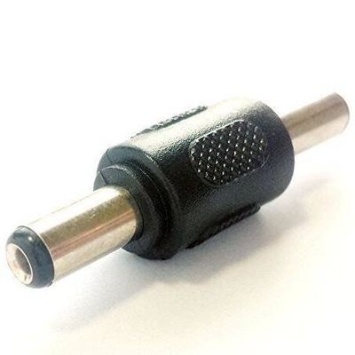 Adaptateur de connecteur d'accouplement mâle à mâle pour prise électrique en courant continu noir transformateur 5,5x2,1 mm