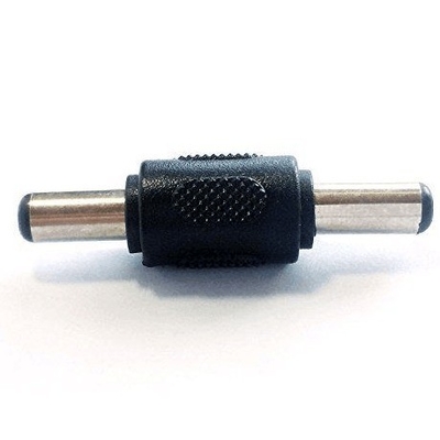 Adaptateur de connecteur d'accouplement mâle à mâle pour prise électrique en courant continu noir transformateur 5,5x2,1 mm