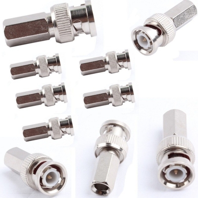 Connecteur coaxial à déviation masculine BNC pour caméras de sécurité CCTV et RG59 certifié CE