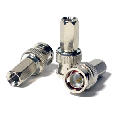 Connecteur coaxial à déviation masculine BNC pour caméras de sécurité CCTV et RG59 certifié CE