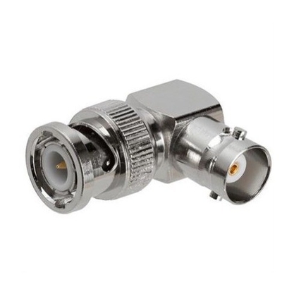 Plug homme en argent pour BNC Jack femme Adaptateur vidéo de caméra de vidéosurveillance à angle 90 degrés