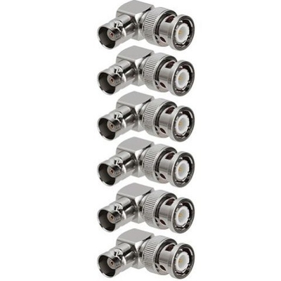 Plug homme en argent pour BNC Jack femme Adaptateur vidéo de caméra de vidéosurveillance à angle 90 degrés