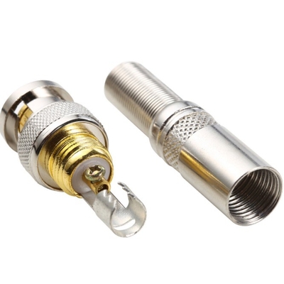 Supérieur argent BNC connecteur mâle adaptateur de prise pour câble audio vidéo sans soudage