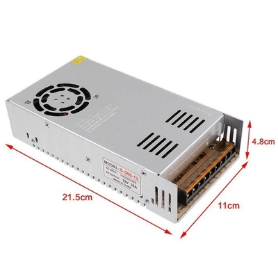 Silver 400w 12v 33a 12v dc sortie alimentation externe à courant alternatif réalisée à 82% d'efficacité