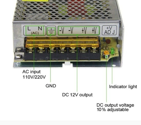 Voltage d'entrée de 120v S-120-12 Commutateur AC 110V/220V à convertisseur de courant continu 12V 10A Adaptateur d'alimentation 120W