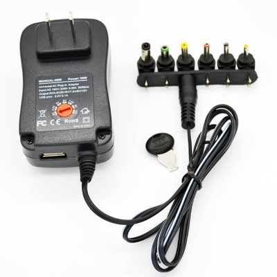 Adaptateur universel de 30 W Adaptateur de commutation réglable avec puissance de sortie 1-36 W