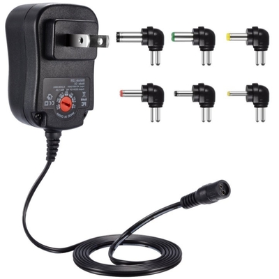 Adaptateur d'alimentation universel réglable 12W/30W avec connecteurs multiples