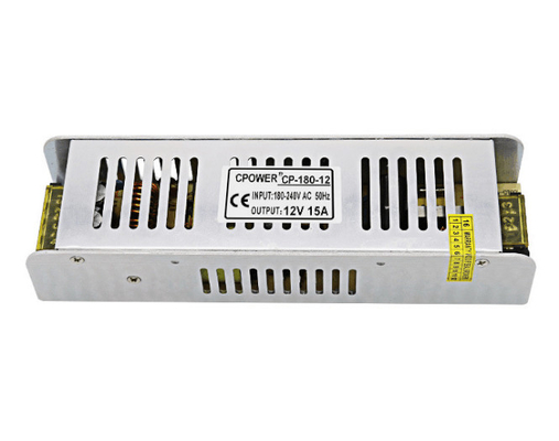L'alimentation électrique à bande de lumière LED Taille mince 180w AC 110-220V à DC 12V/24V Adaptateur de pilote