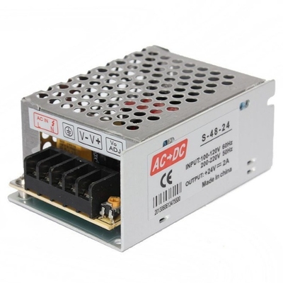 110V/220V Entrée 24V 2A 50W S-50-24 Apporte d'alimentation de commutation pour une sortie unique de caméra de surveillance LED